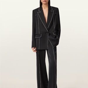 All saints Black Women's jackets with White Stitching